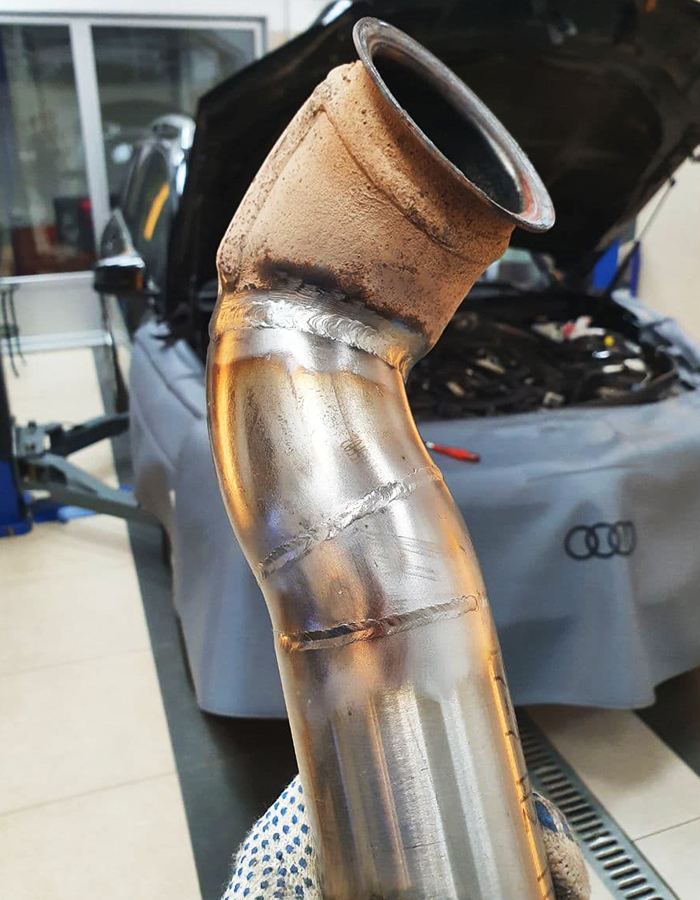 Чип-тюнинг Mercedes-Benz GLK 220 CDI 2.1 (170 л.с.). Удаление сажевого фильтра и изготовление pipe. Чистка впуска от сажи