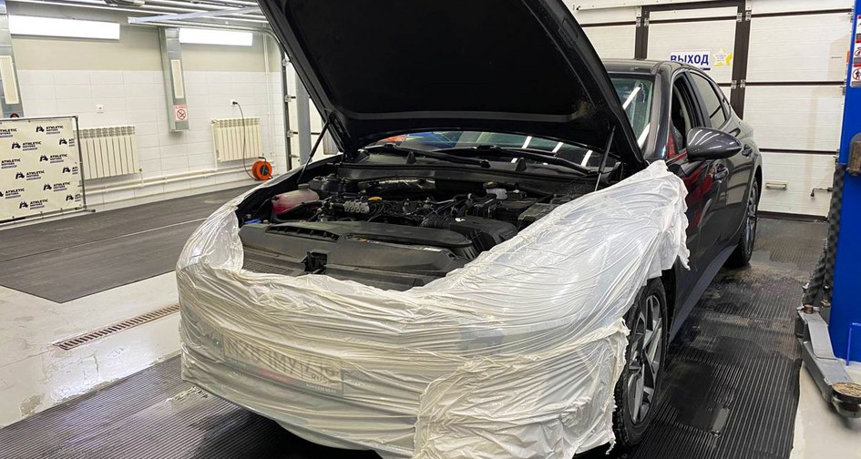 Удаление катализатора Hyundai Sonata 2.0 (150 л.с.). Установка нового металлического катализатора. Чип-тюнинг